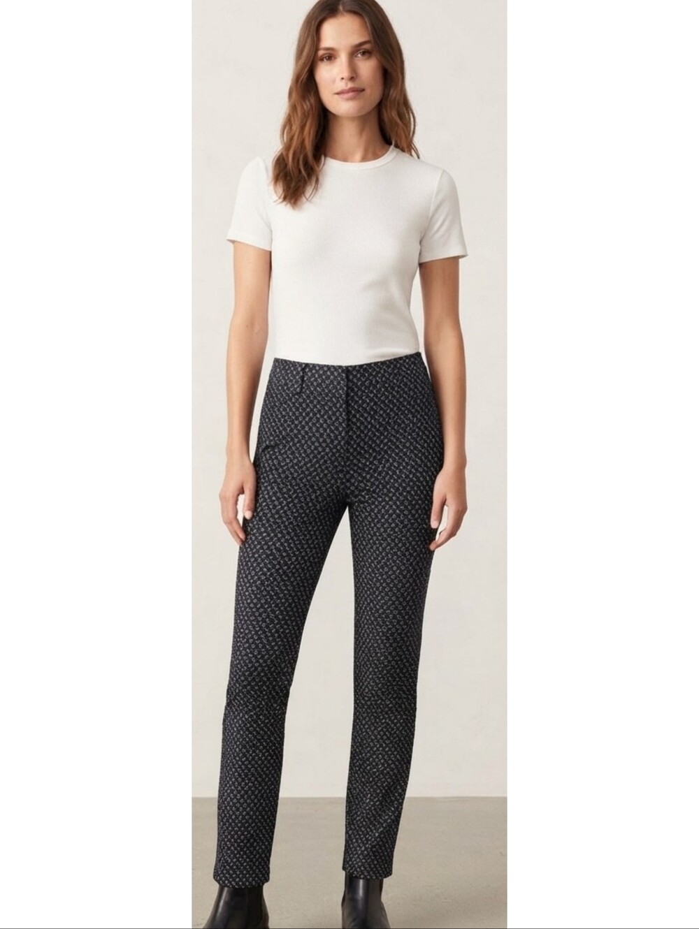 Gap Skinny Ankle Pants Geometric Pattern Black Size 2